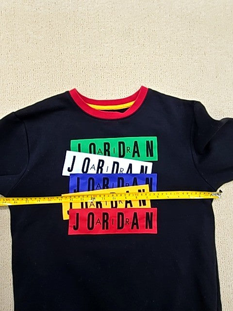 Jordan Boys XL Black Crew Sweatshirt Colorful Logo Graphic Pullover