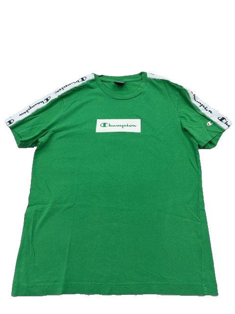 Champion Men's Green Stripe Short Sleeve T-Shirt Size Small