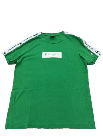 Champion Men's Green Stripe Short Sleeve T-Shirt Size Small