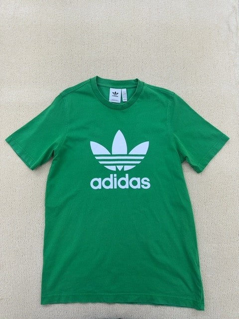 Adidas Men's Green T-Shirt – Size M, Short Sleeve, Cotton