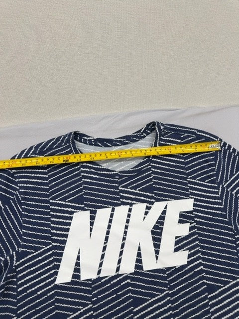 Nike Women's Navy Blue White Striped T-Shirt Size M Relaxed Fit