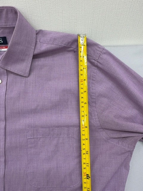 Chaps Men's Purple Check Dress Shirt L 16-16.5" 34/35 Wrinkle Free