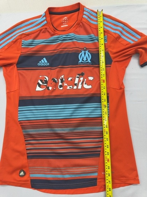 Adidas Men's XL Orange Soccer Jersey Striped Climalite Short Sleeve