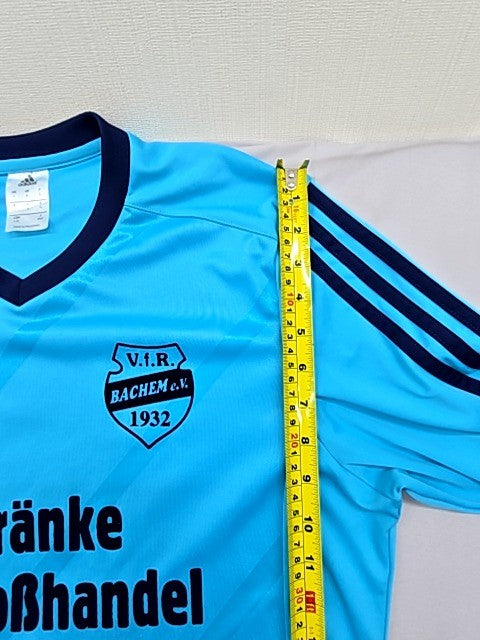 Adidas Men's Light Blue Long Sleeve V-Neck Sports Jersey Size L