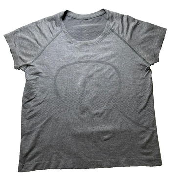 Lululemon Women Gray Swiftly Short Sleeve Crew Seamless Shirt T-Shirt |M