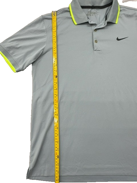 Nike Men's Grey Dri-FIT Golf Polo Size M Short Sleeve