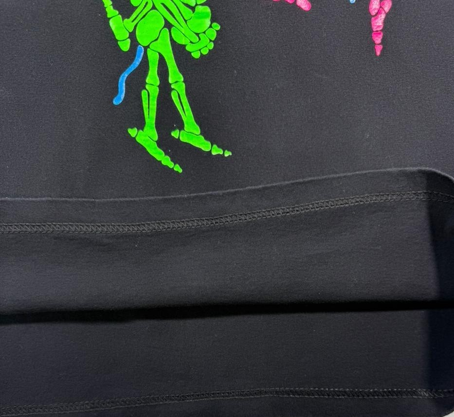 Soffe Unisex Youth Bone Circus Skeletons Neon Graphic T-Shirt Black L