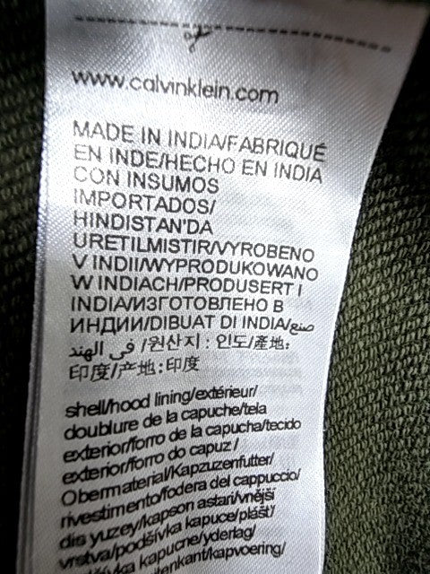 Calvin Klein Unisex Green Pullover Hoodie Size XS