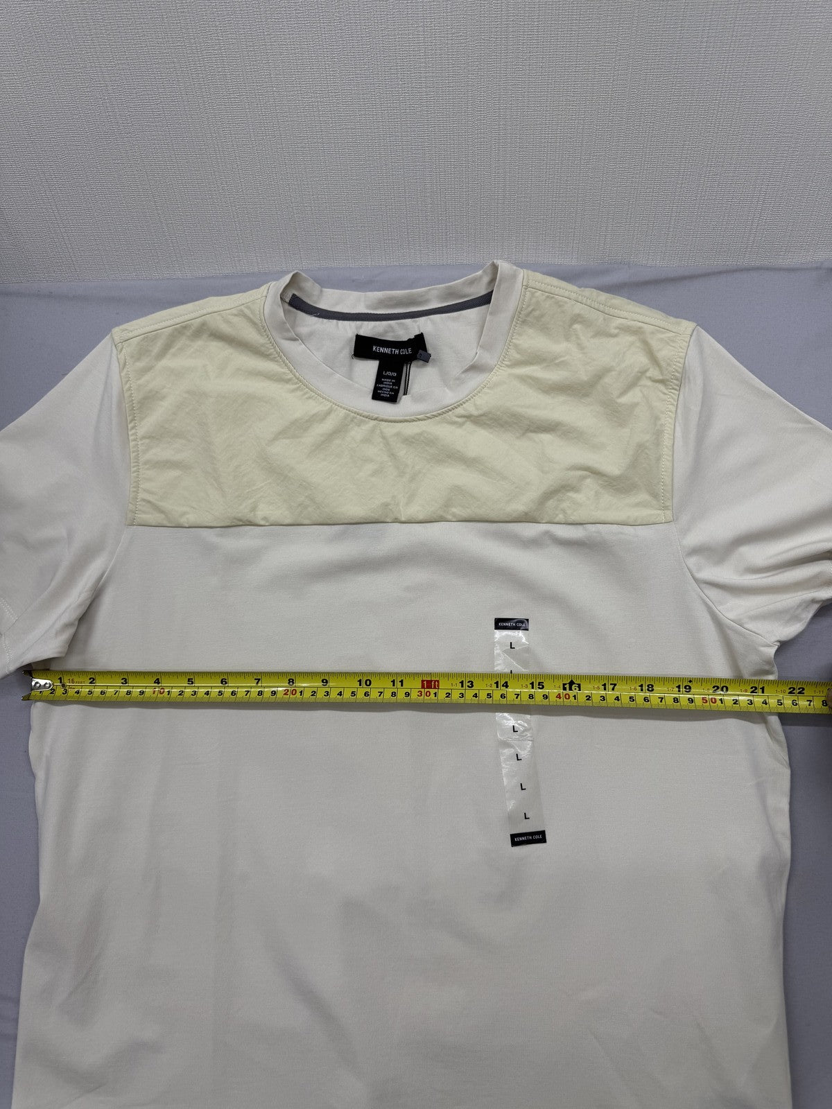 Kenneth Cole Men's White L Short Sleeve Crew Neck T-Shirt Cotton Spandex