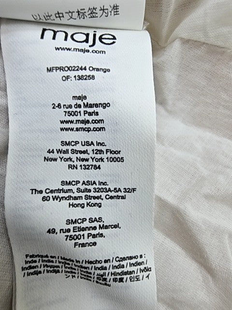 Maje Brown Paisley Long Dress Size 40 FR Silk Viscose NWT