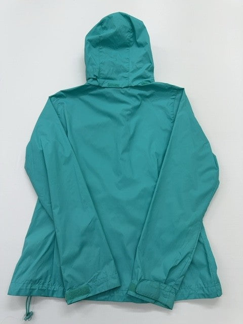 Columbia Unisex Kids Teal Hooded Windbreaker Jacket Size L Lightweight