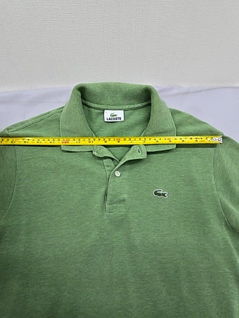 Lacoste Men's Green Polo Shirt Size 5 Classic Fit Croc Logo