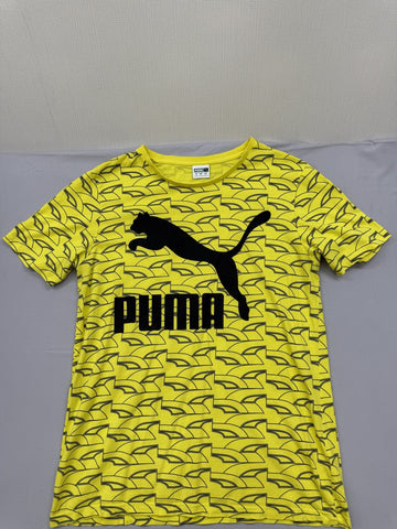Puma Yellow Zigzag Men's Short Sleeve T-Shirt Crewneck S