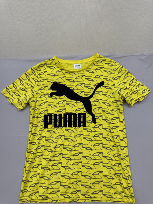 Puma Men's Yellow T-Shirt – Size S, Short Sleeve, Crew Neck
