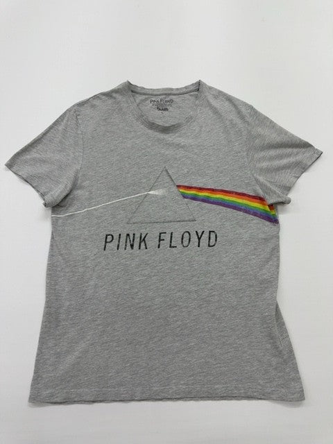 Pink Floyd Unisex Gray Graphic Print T-Shirt Crew Neck Size L Regular