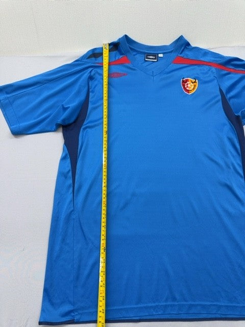 Umbro Men's Blue Soccer Field Jersey Short Sleeve Moisture Wicking Micro Mesh