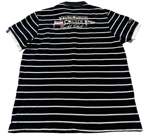 Nagata Denim Style Men's Black Polo Shirt – Size XXL, Striped