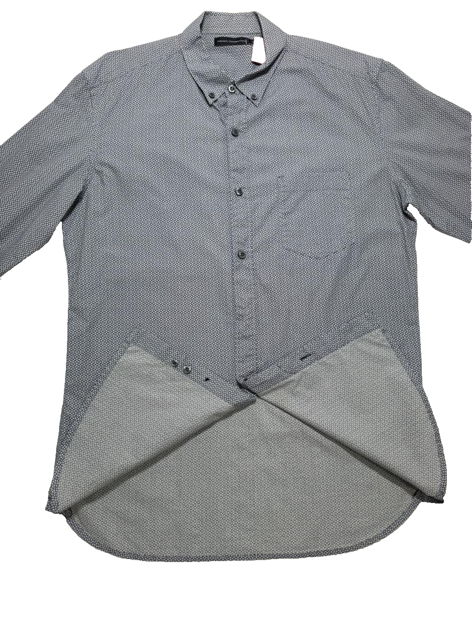 French Connection Men's Shirt - Dark Navy Ditsy Slim Long Sleeve Formal - Size M