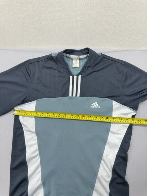 Adidas Men's Cycling Jersey Short Sleeve V-Neck Navy Stripes L