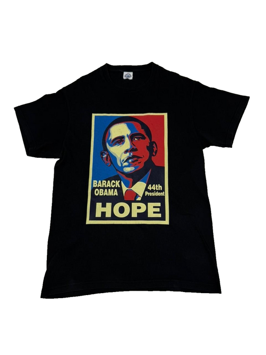 Unverified Brand Men's Black T-Shirt – Size M, Delta Apparel Barack Obama