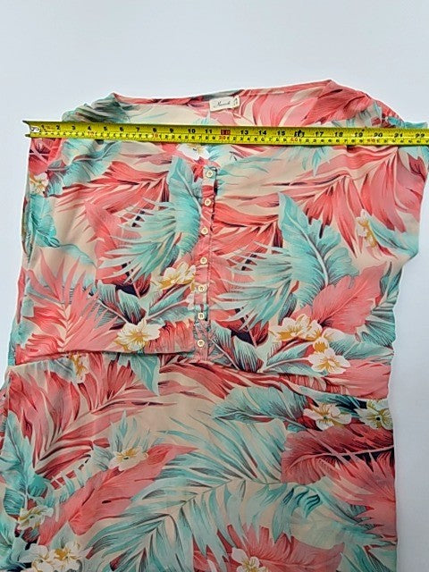 Marmash Women's Strapless Coral Teal Floral XS Dress