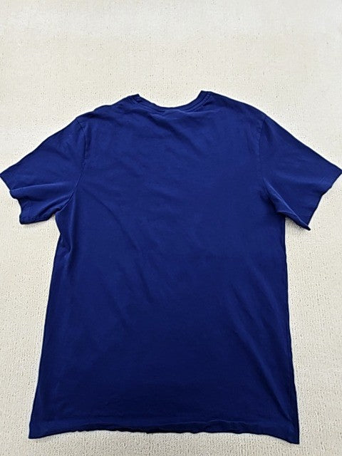 Nike Swoosh Navy M Short Sleeve 100% Cotton Crewneck T-Shirt