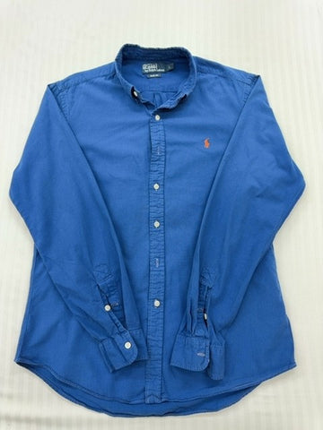 Polo Ralph Lauren Men's Blue Slim Fit Button Down Shirt L