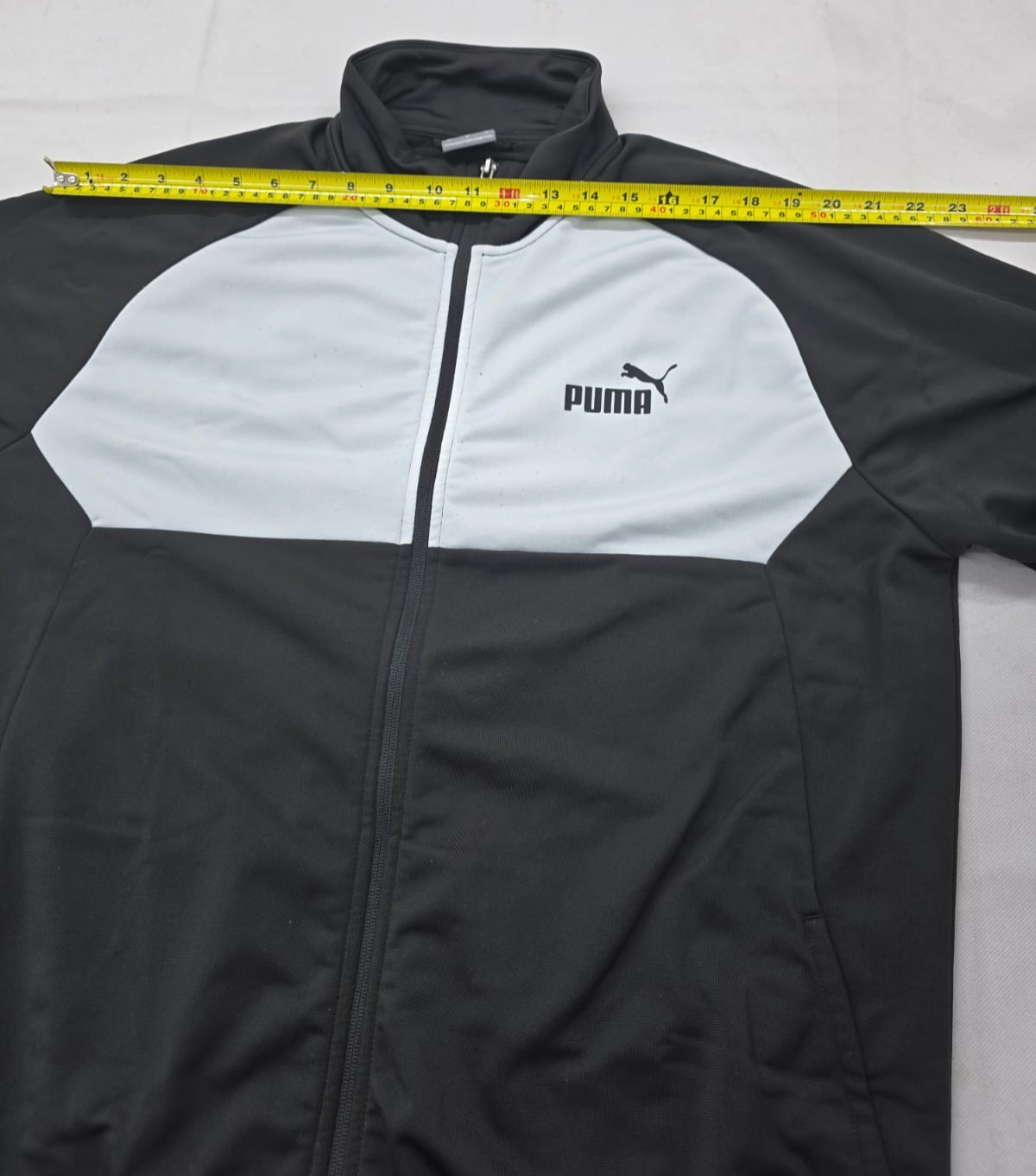 Puma Men's Track Jacket Black White Full Zip Athletic Sportswear Size L