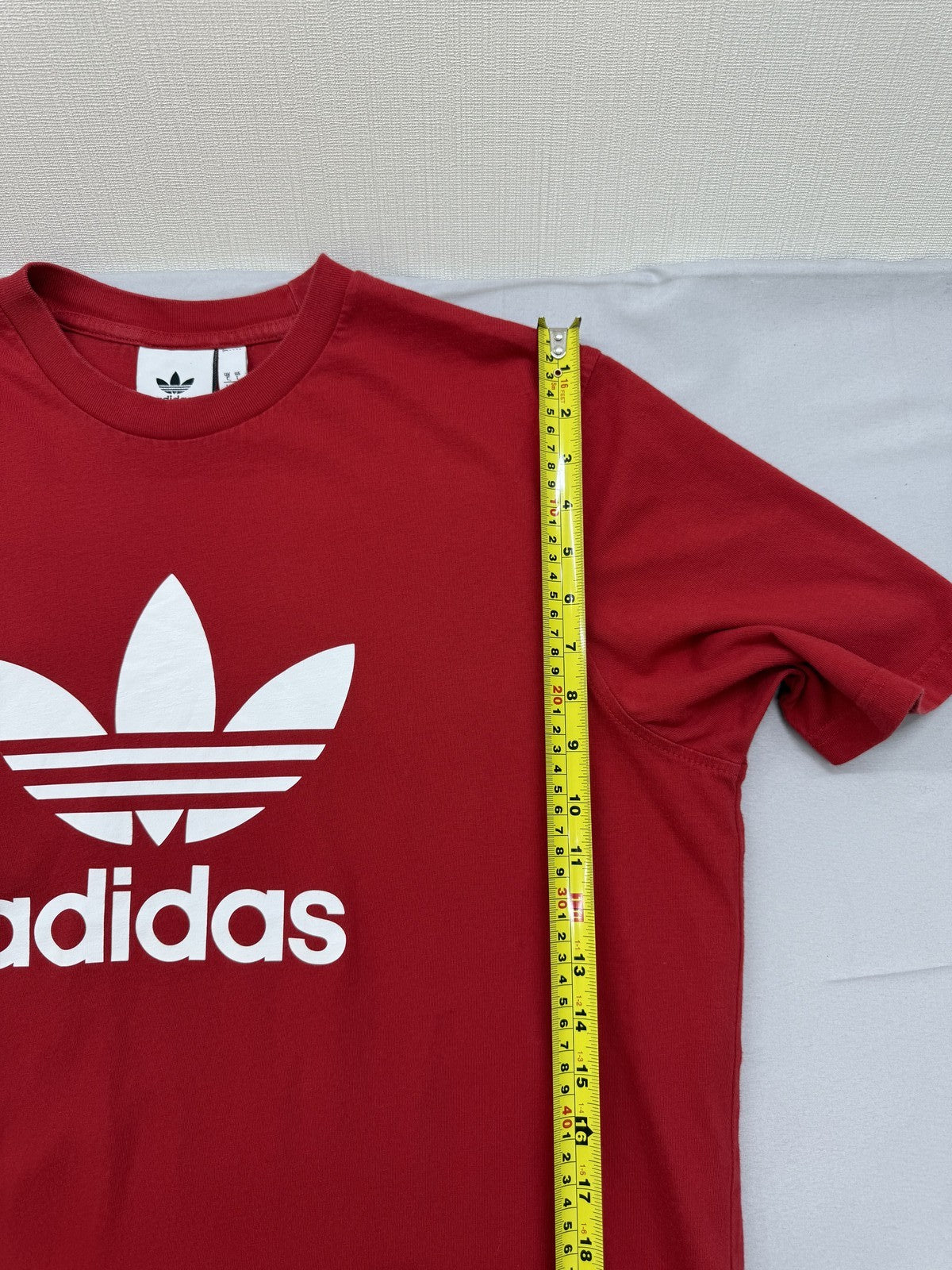 Adidas Red Oversized Crewneck T-Shirt Cotton Jersey Trefoil L