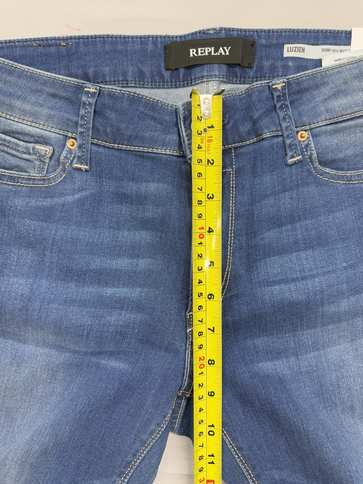 Replay Luz WHW689 Women's High Rise Skinny Jeans 32 Dark Stonewash