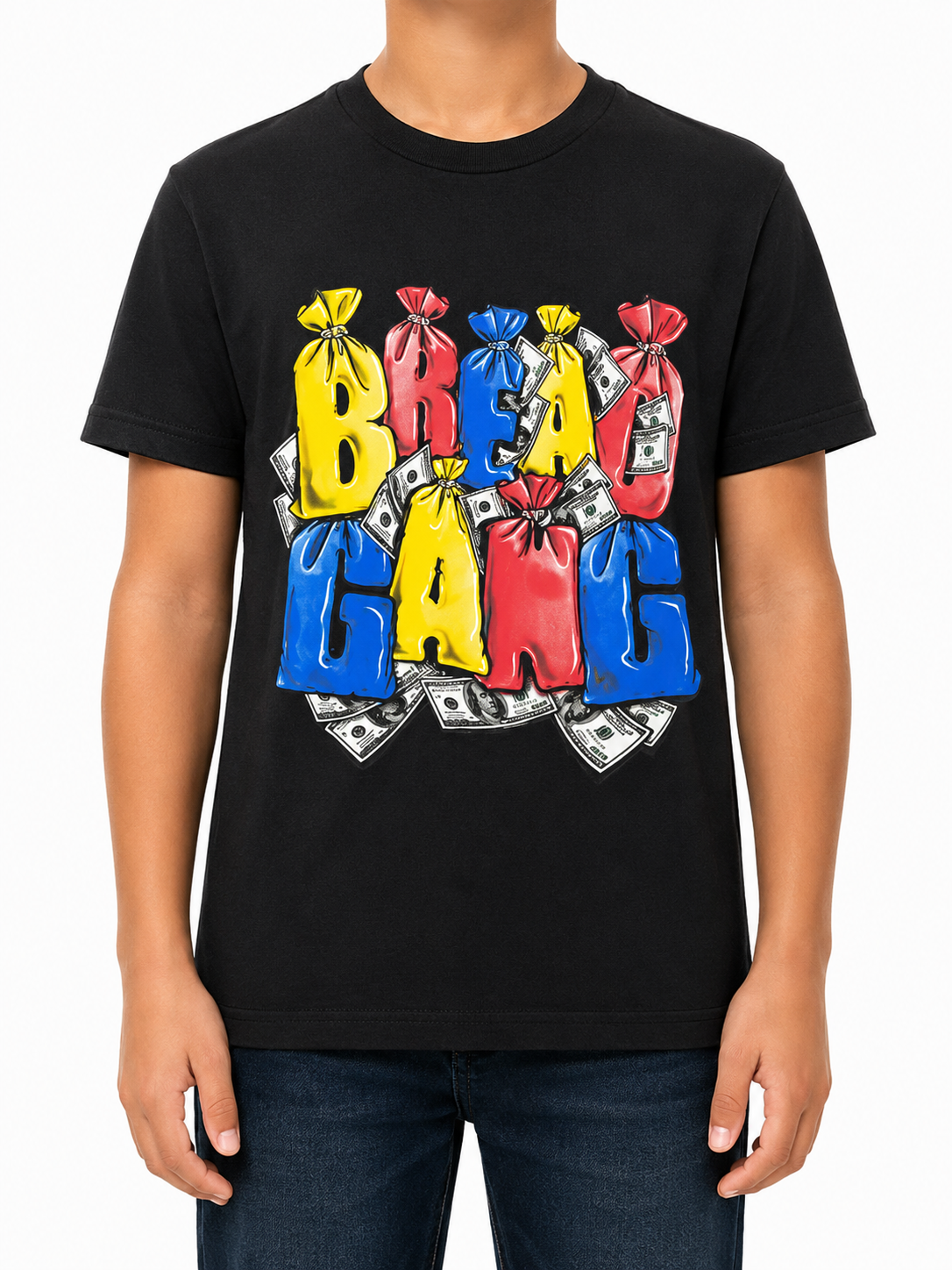 BREAD & BEAN Boys Black T-Shirt size S product image 1