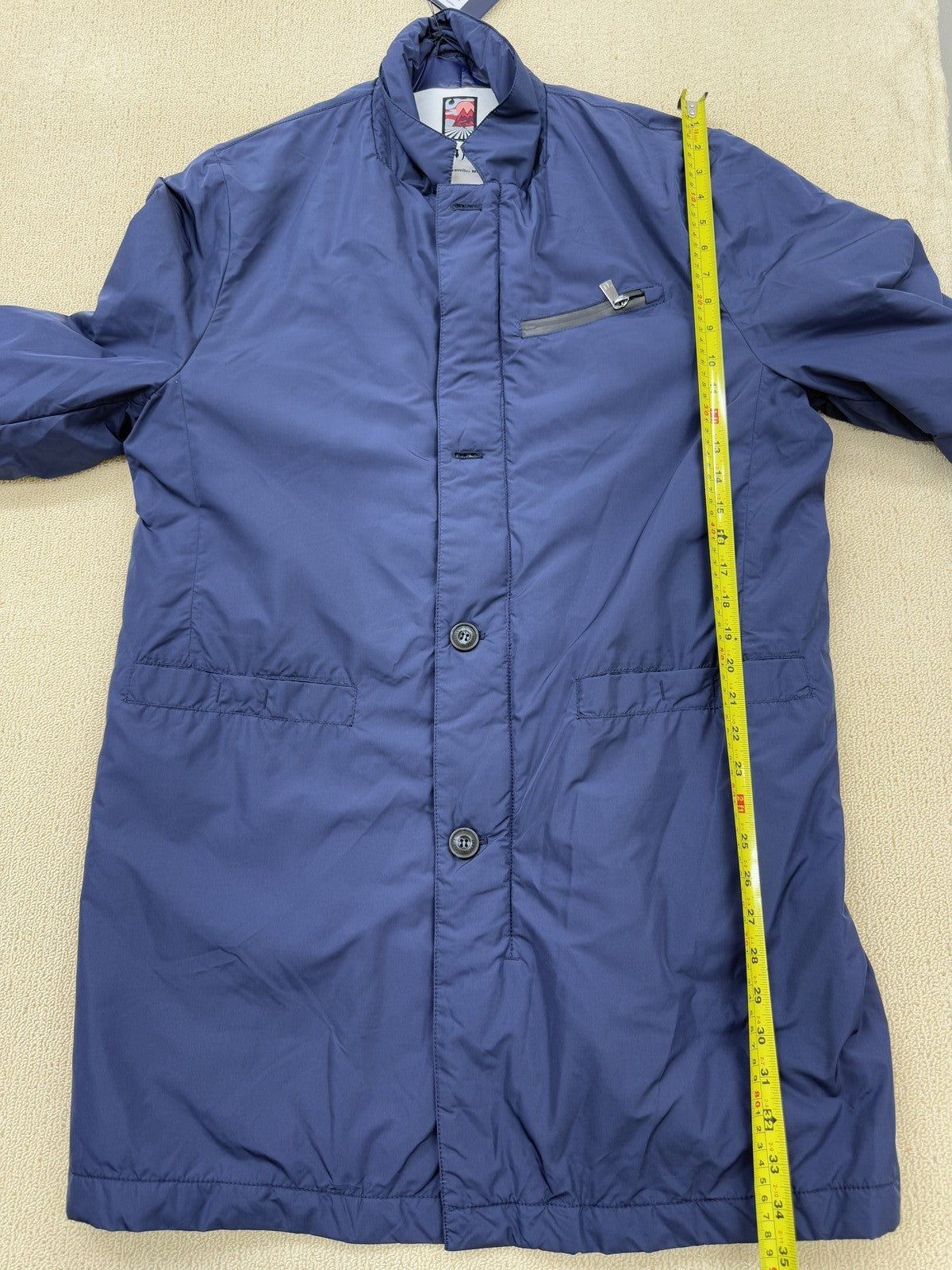 Trussardi Jeans Navy Nylon Overcoat 52S Men Winter Travel