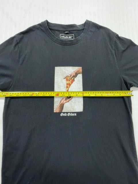Mister Tee Men's Black Pizza EMB T-Shirt Size L