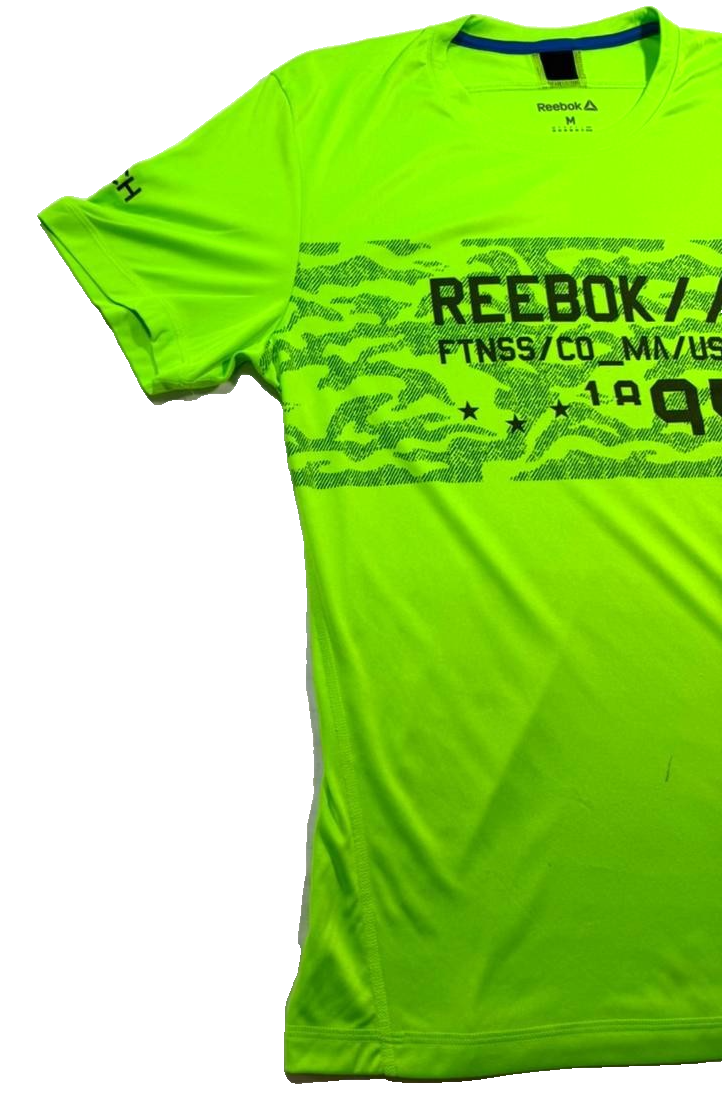 Reebok Men's Workout Ready Graphic Tech Tee In A Solar Green Color - Size M