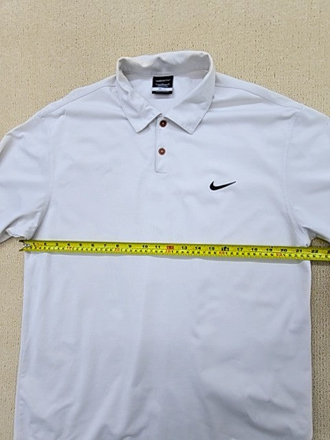Nike Men's White Dri-FIT Golf Polo Shirt Size L