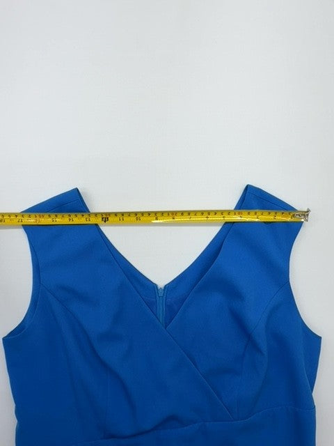 Pyko Women's Royal Blue Wrap Dress Size 42 Sleeveless V-Neck