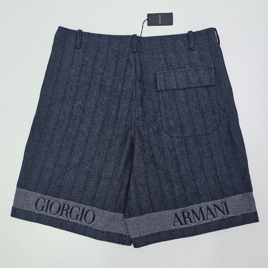 Giorgio Armani Cotton Bermuda Logo Shorts In Jacquard 58 Bnwt