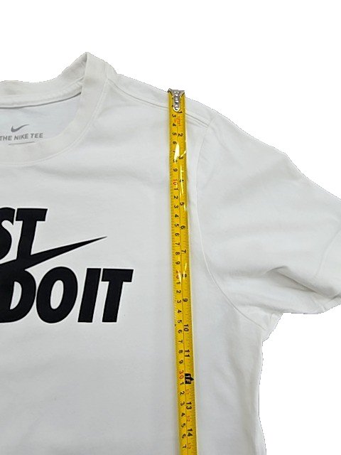Nike Just Do It White Cotton Crewneck T-Shirt Men's Size L
