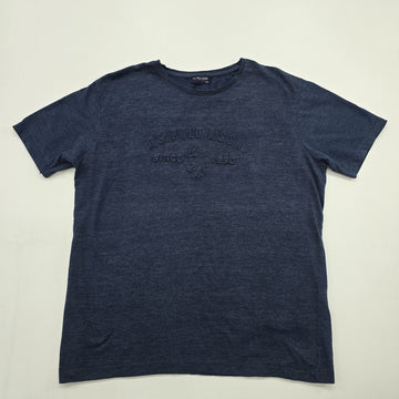 U.S. Polo Assn Men Navy Blue T-Shirt XXL Solid Logo Jersey Crew Neck