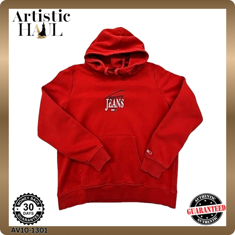 Tommy Jeans Men Red Hoodie size XL product image 1