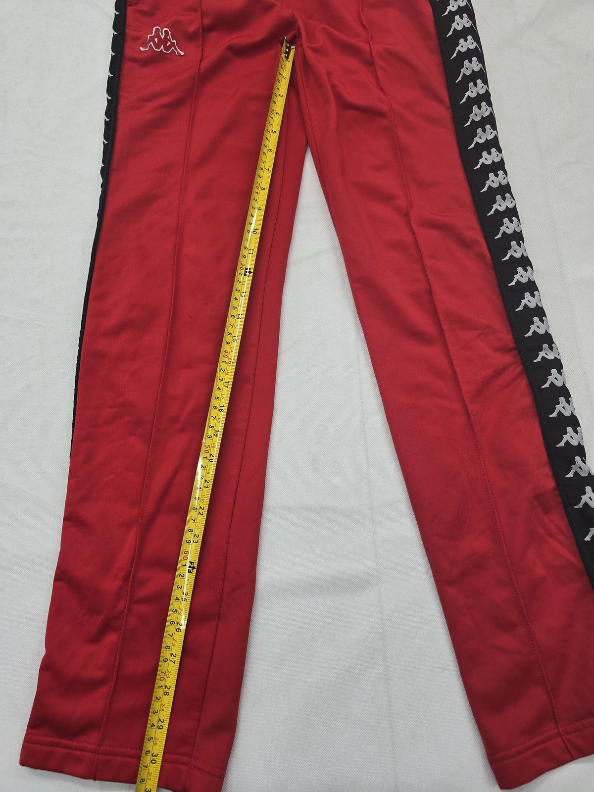 Kappa Red Medium Track Pants Polyester Drawstring Logo Tape M