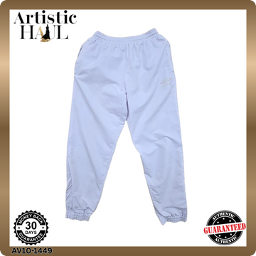 Umbro Men's White Nylon Track Pants S Relaxed Fit Tapered