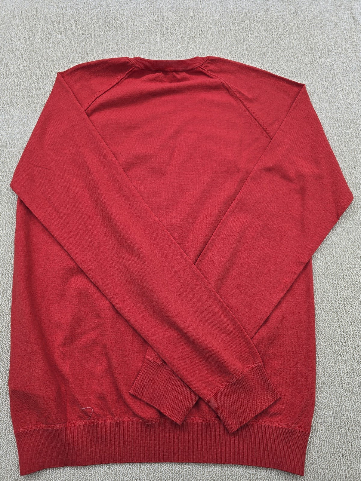 Trussardi Jeans Red Cotton Crewneck Sweater TX Long Sleeve Italy