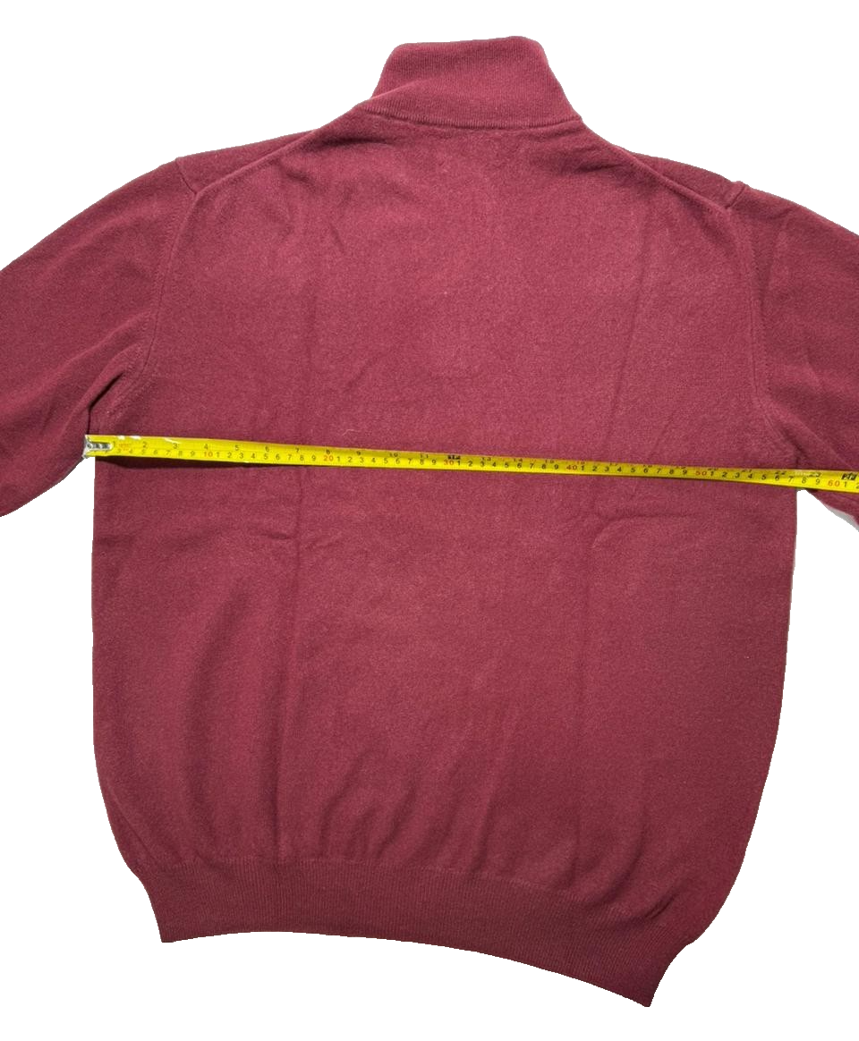 Men Gant 100% Lambswool Half Zip Sweater Burgundy Men's Size 2Xl