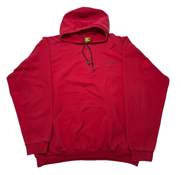 Men Carhartt Red Full Zip Long Sleeve Cotton Hoodie Sweater - Size XXL