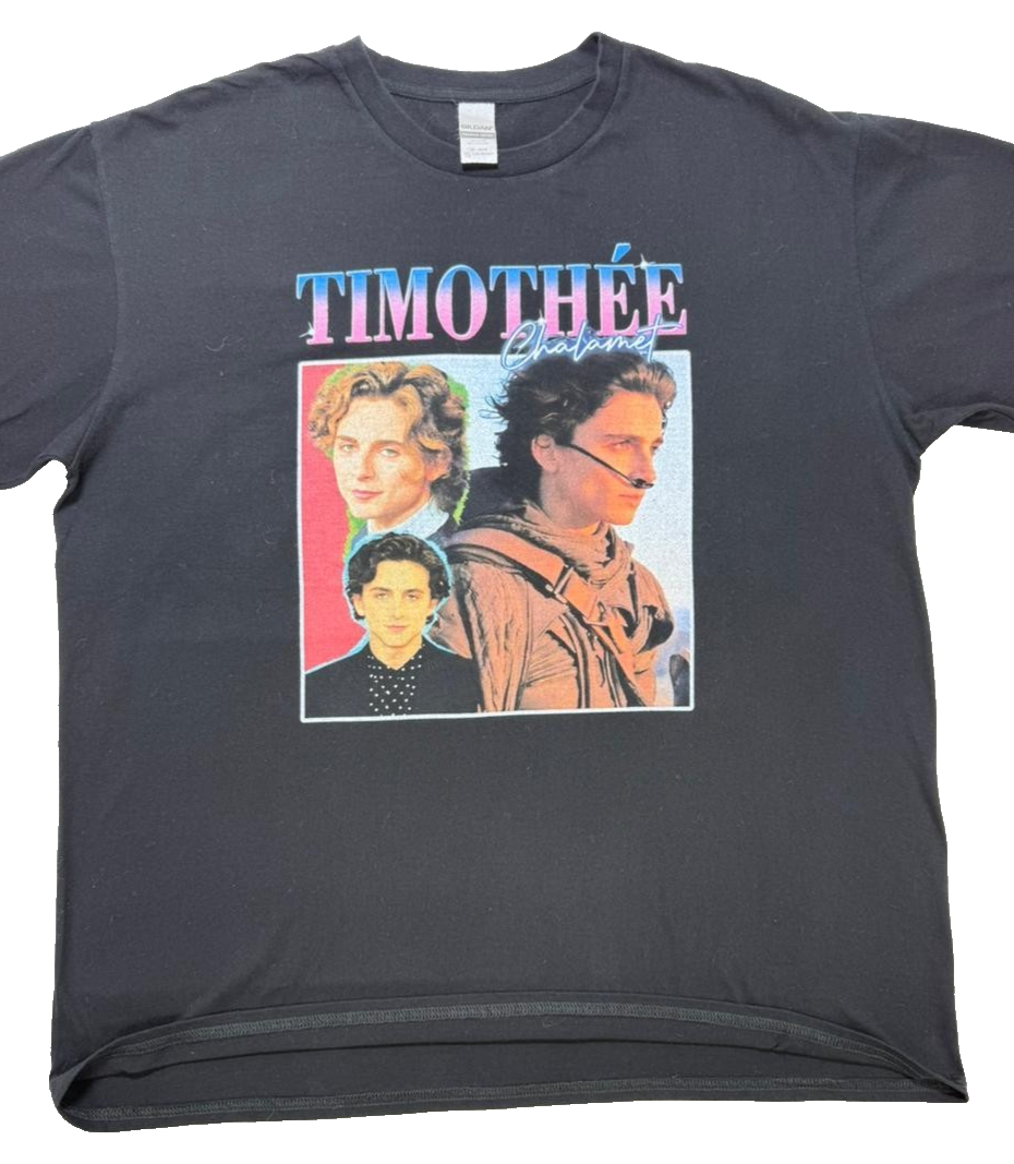 Timothee Chalamet Black Photo Collage T-Shirt Men's 2Xl