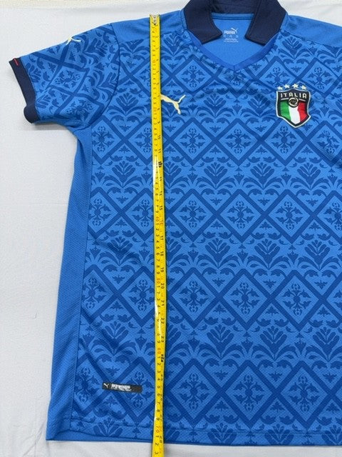 Puma Men's Blue Geometric Jersey XL Short Sleeve Crewneck