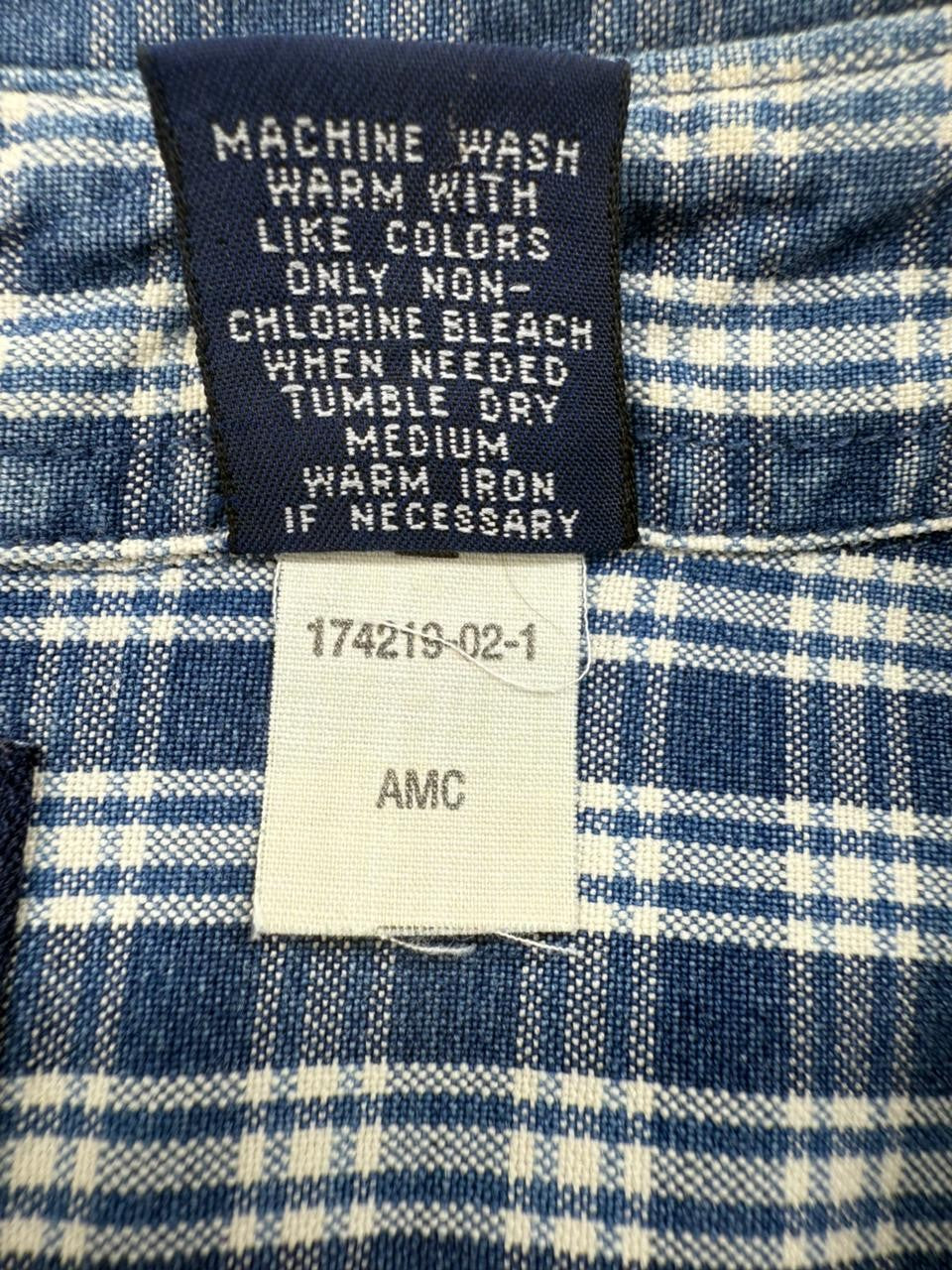 Gap Men's Blue White Plaid Oxford Button-Down Shirt XL Cotton