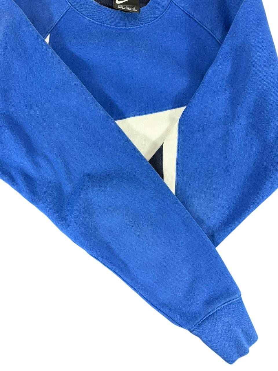 Nike Men's Crewneck Sweatshirt Blue Colorblock Long Sleeve Casual Size Small