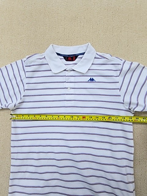 Robe Di Kappa Men's Polo Short Sleeve White Striped Cotton Medium